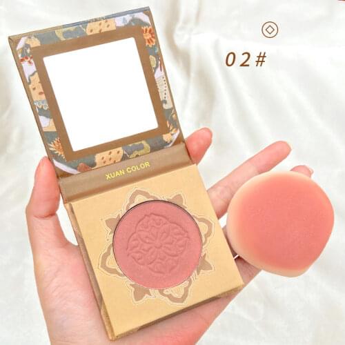 Monochrome Blush High-gloss Repairing Palette Makeup Retro Face Blusher Natural Rouge Cheek Contour Blush Powder Cosmetics