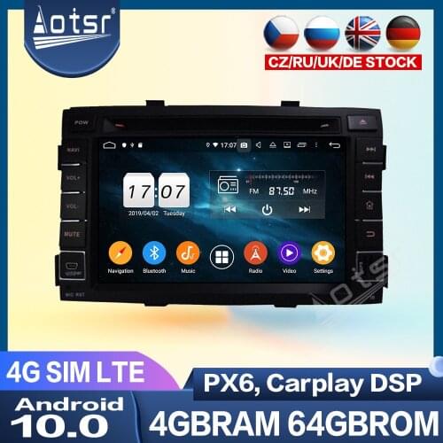 Android 10 PX6 CD DVD Player GPS navigation For KIA SORENTO 2010-2012 Multimedia Player Radio Tape Recorder Audio Stereo Unit