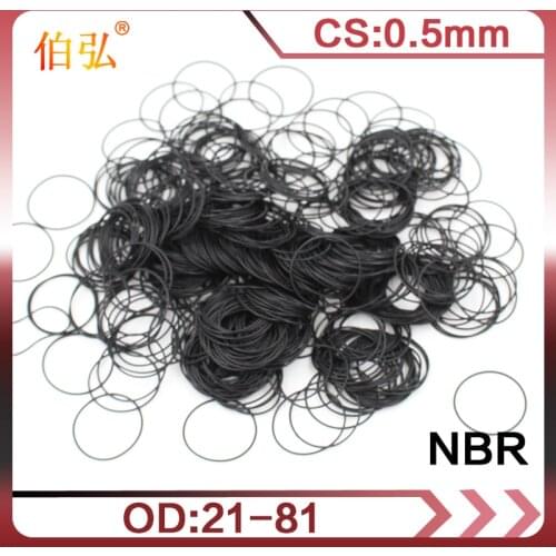 10PCS/lot Rubber Black NBR CS 0.5mm thickness OD21/24.5/26/31/40/56/61/80/81mm watch ORing Gasket waterproof Nitrile rubber ring