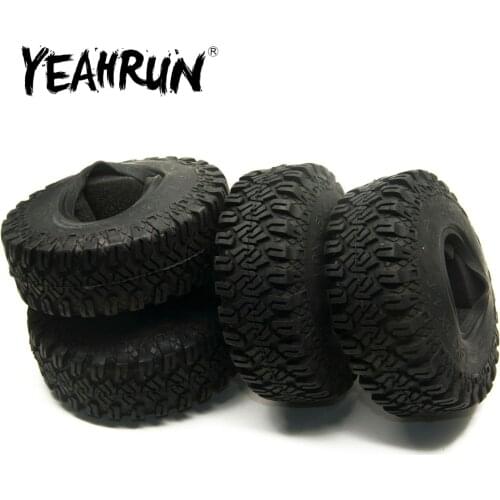 YEAHRUN 114mm OD Beadlock 1.9inch Wheel Rim Rubber Tires for Axial SCX10 D90 CC01 1/10 RC Rock Crawler Car Parts Accessories