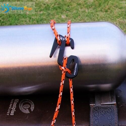 Shine Trip 6pcs Quick Knot Tent Wind Rope Buckle Bundled non-slip Camping Hiking Tightening Hook Wind Rope Buckles