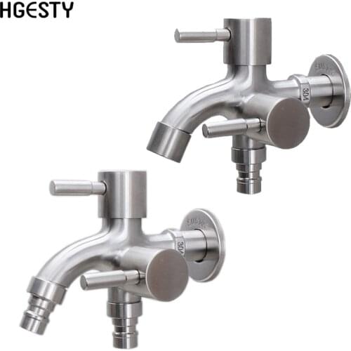 Stainless Steel Washing Machine Faucet 1in 2 out Multifunctional Water Tap Double Bibcock Outdoor Garden Washing Machine Mop Tap