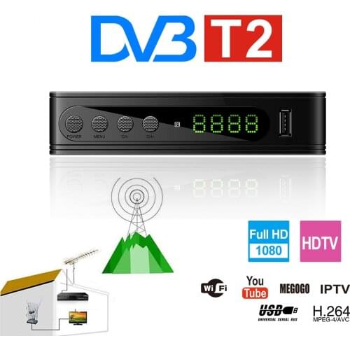 Satellite Tv Receiver Dvb-t2 Wifi USB2.0 TV Box HDMI Full-HD 1080P Tv Tuner Dvb T2 1G+8G Dvbt2 Built-in Russian Manual