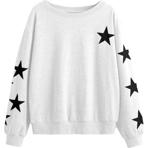 Kawaii Printing Sweater Casual Sweatshirts Round Neck Pullover Top Casual Long-sleeved Harajuku Womens Sweatshirts Sweater Muje