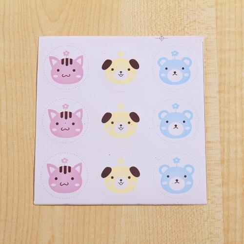 Spot wholesale cute bear puppy kitten series seal decorative stickers DIY self-adhesive decorative D62
