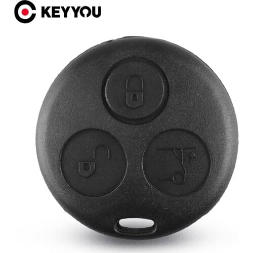 KEYYOU Replacement No Blade Shell For Mercedes Benz MB Smart Fortwo 450 Forfour Roadste 3 Button Key Cover Fob Case