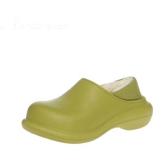 2021 New Ladies Cotton Slippers Avocado Two Wear Ugly Bread Big Scalp Cotton Slippers Autumn and Winter Thick Bottom Bag