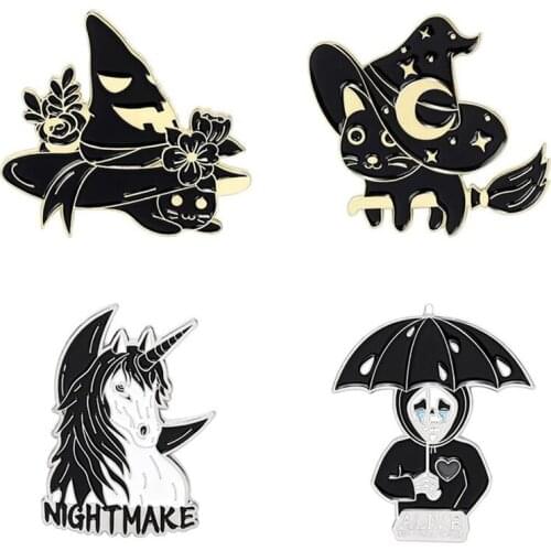 Gothic Style Badges Enamel Brooches Decorative Pins For Women Vintage Badges Pins Metal Anime Witcher Brooch Jewelry On Backpack
