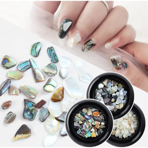 1 Box Irregular Natural Sea-shell Slices 3D Nail Art Decorations Mixed Gradient Crushed Stone Fashion Manicure DIY Accessories