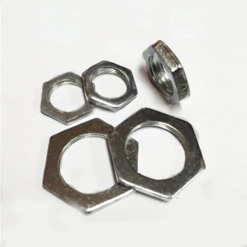 100pcs M6 M8 M9 M10 M12 white zinc external hexagon ultra-thin fine teeth nuts outer hex flat nut GB808