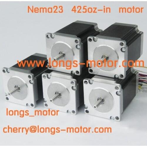 5Axis Nema 23 stepper motor 425 oz-in CE ISO ROHS CNC Cut Mill Foam Laser Engraving LONGS MOTOR