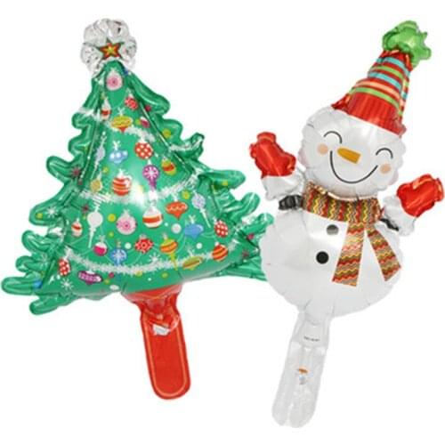 5 pcs New Trumpet Cartoon Christmas Trees Christmas Snowmen Aluminum Film Balloons Christmas Party Decorations