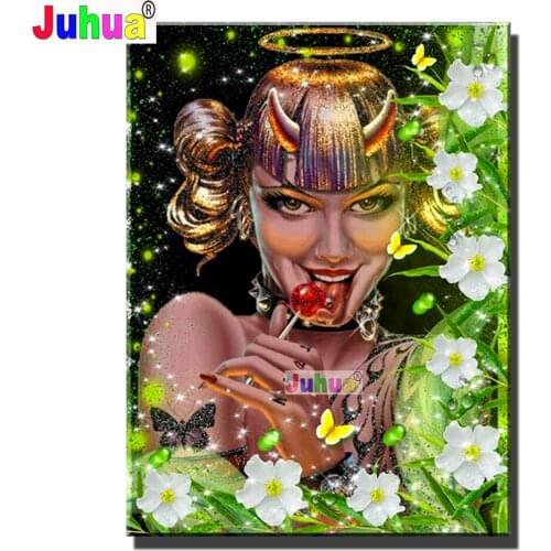 5d diy diamond painting Sexy Happy Woman mosaic cross stitch Fantasy Flower Lady embroidery diamond Full round/square Drill