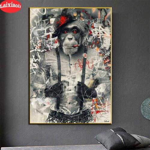DIY Diamond Painting Modern art graffiti,monkey Full Square Round Drill Embroidery Cross Stitch 5D icon gift Home Decor mosaic