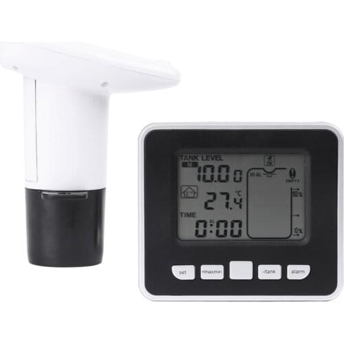Wireless Ultrasonic Water Tank Level Monitor Water Tank Liquid Depth Level Sensor With Temperature Display