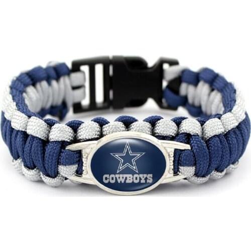 Cowboy Football Team logo Paracord Bracelet 550 Rope Survival Braided Rope Escape Bracelet For Sports Fans Jewelry