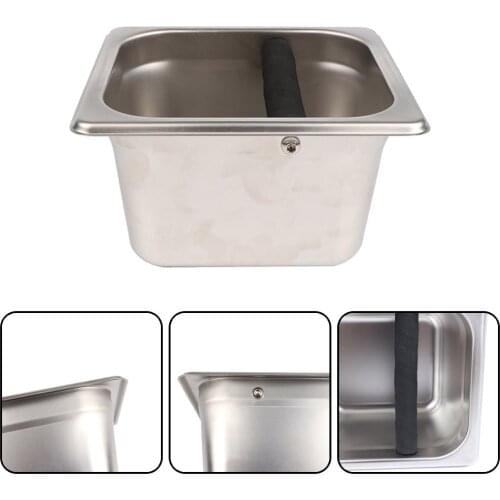 Household Knock Box For Espresso Coffee Grounds Stainless Steel Anti Slip Coffee Grind Dump Bin Barista Tools Kitchen Coffeeware