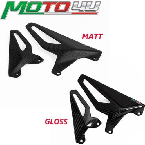 For Ducati Panigale V4 2018 2019 Gloss/Matt 100% Carbon Fiber Motorcycle Heel Guard Rearset Plate Foot Peg Protector