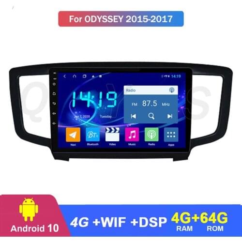 For honda odyssey 2015 2016 2017 Android 10 Car GPS Navigation System Stereo Audio Radio Video BT WIFI 4G RAM 64G CarPlay DSP