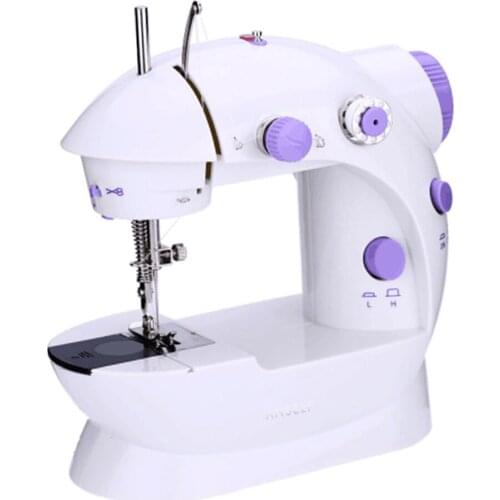 Mini Electric Sewing Machine with Extension Table Household Tailor 2 Speed Foot Pedal Double Thread for Beginners Kids Travel