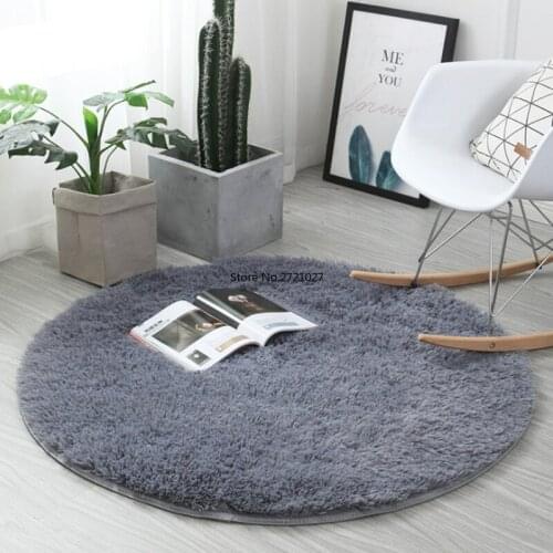 Artificial Plush Carpet Plush Round Carpet for Living Room, Bedroom Floor Mat, Baby Crawling Mat, Non-slip Carpet Floor Mat