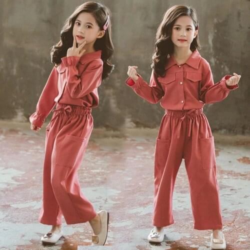 Girls Clothing Set Autumn Teenage Girls Costume Shirt Pants Overalls School Tracksuit Girls Clothes Children Clothes 8 10 Year