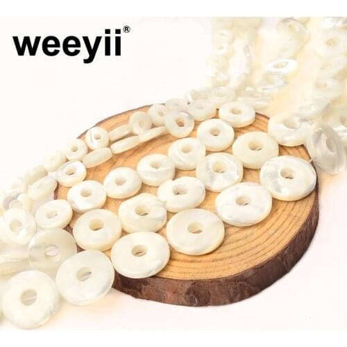 High Quality Natural White Hollow Circle Shell Beads Loose Spacer Beads For Jewelry Necklace Earring Making DIY Accessories