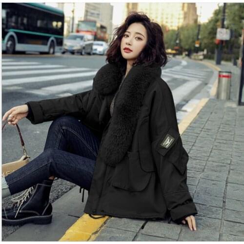 Womens Winter Green Jacket long Solid Female Coat Hooded Slim With Fur Collar Thick Cotton Padded Casual Woman Parkas Overcoat