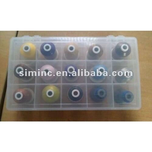 Hot selling15 spools 1000m glow in the dark thread+clear plastic box. 3 spools*5 colors+ free shipping