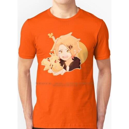 Cute Kaminari!! T Shirt 100% Pure Cotton Big Size Denki Denki Kaminari Bnha My Hero Mha Boku No Hero Academia