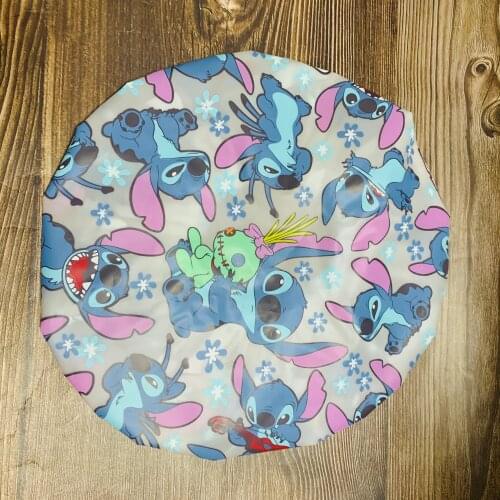 Disney TSUM Stitch Anime Figures Cartoon Product Cosplay Accessories Bath Shower cap Unisex Gift