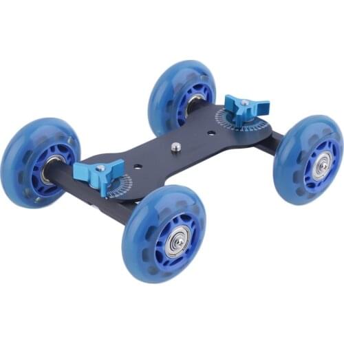 Mini Desktop Mute Pulley Drift Car Flexible 4-wheel Rail Rolling Track Slider Skater Table Dolly Car For DSLR Camera Camcorder
