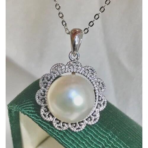 New 925 Sterling Silver Pendant Base Settings Mountings Findings Parts for Pearl Beads Crystal Jade Agate 5pcs/lot