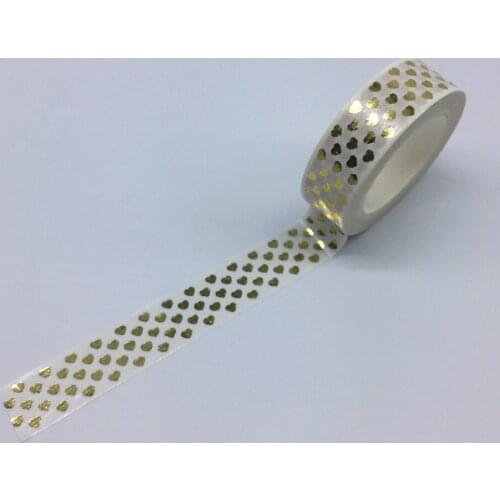 Foil Washi Tape Heart Japanese 1.5*10meter Kawaii Scrapbooking Tools Masking Tape Christmas Photo Album Diy Decorative Tapes