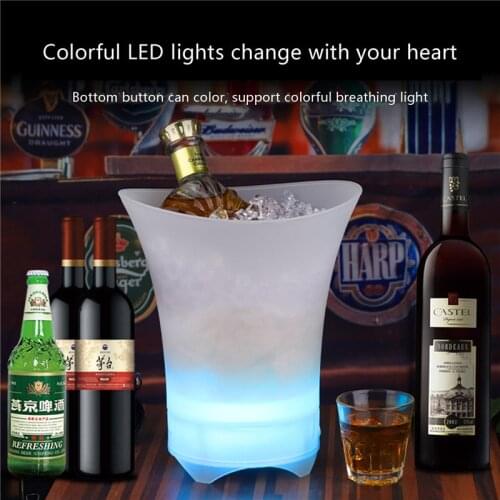 Ice Bucket Speaker with LED Colorful Light 6 Modes Adjustable Subwoofer Equipment Outdoor Wireless Bluetooth Speaker for Bar KTV