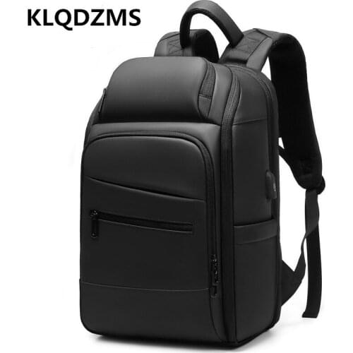 KLQDZMS Large Capacity Multi-Compartment Backpack With USB Charging Port PVC Waterproof Laptop-Bag Business Travel Bags