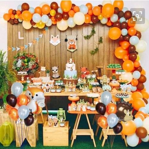 Animal Balloon Garland Kit Hedgehog Fox Helium Balloon Set Birthday Jungle Party Decorations Kids Baby Shower Decor Toy