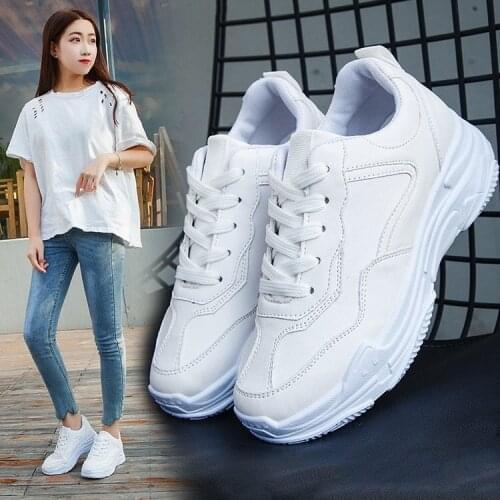 2019 New Spring Fashion Women Casual Shoes Suede Leather Platform Sneakers Ladies White Trainers Chaussure Femme Zapatos
