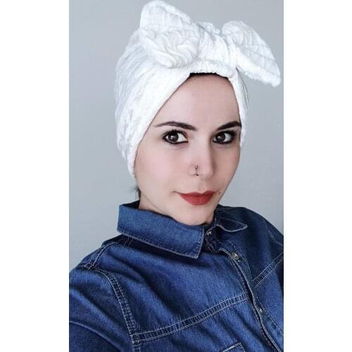 Womens Velvet Bow Bone Ecru