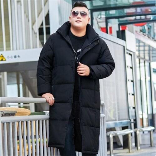 Winter Male Jacket Mens Winter Brand Thicken Plus Long Leisure Kneeling Jacket Mens Coat For 175kg