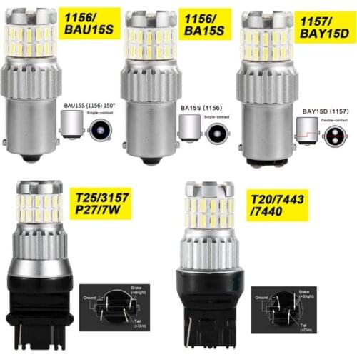 1 Pair Auto Signal LED DRL Lights 1800LM Canbus P21W 1156 BA15S LED Bulb For Skoda Superb Octavia 2 FL10-13