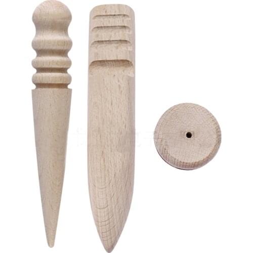 1Pcs Wood Leathercraft Solid Wood Round Burnishing Edge for Polished Edge Leather Craft Working Tool Multi-Size