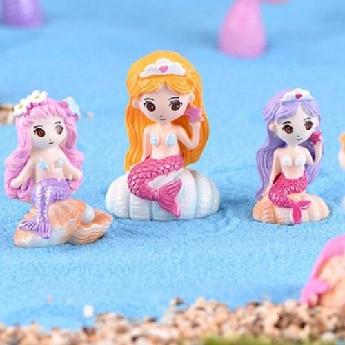 1 Piece Mermaid Whale Tail Dolphin Castle Model Small Statue Figurine Crafts Figure Ornament Miniatures DIY Garden
