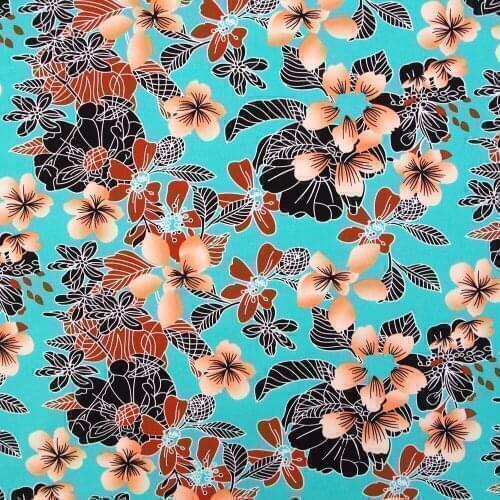 1 yard Cotton Poplin Fabric for sewing pathwork, dress, cloth, bedding - Big Flowers and leaves (width=140cm)