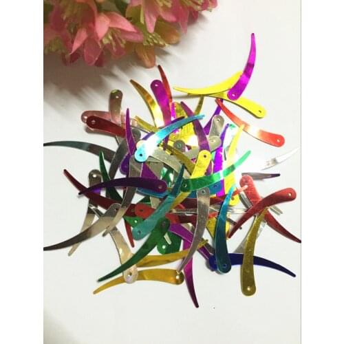 1000pcs Chilli Ivory Shape Sequins 5*32 mm PVC Flat Decoration 1 Hole Mix Colors