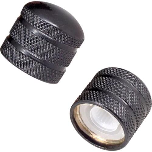 2pcs Metal Dome Knobs Guitar Bass Top Hat Knob for 6mm Split Shafts, Black