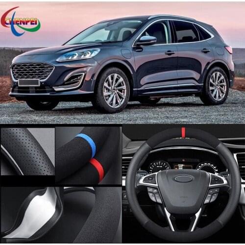 38cm Non-Slip Dreathable Suede steering wheel cover For Ford kuga Car Interior decoration accessories