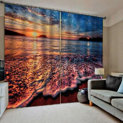3D Blackout Curtains Living Room Bedroom Hotel Window curtains sunset curtains wave curtain