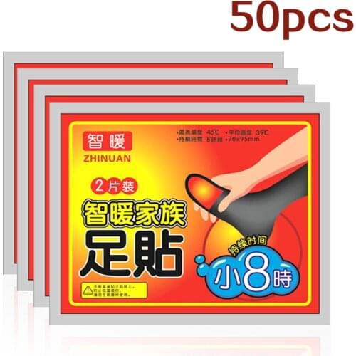 50 Pcs/ Lot Winter Body Foot Warmer Sticker Heat Adhesive Patches Foot Pad Keep Feet Warm Pads Heat Packs Long Lasting Patch
