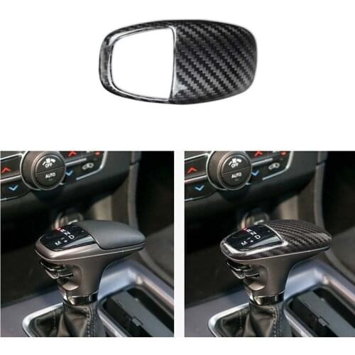 Addon Carbon Fiber Gear Shifter Knob Head Cover Trim Fit for Dodge Challenger 2015-2019